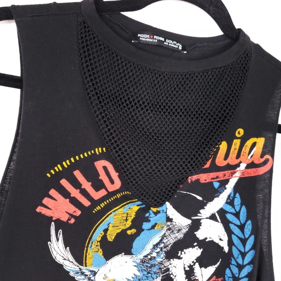 Rock Rose Couture LA Mesh Rock N Roll Muscle Tank - Picture 3 of 8